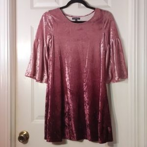 Crushed velvet pink ombre dress Girls 16